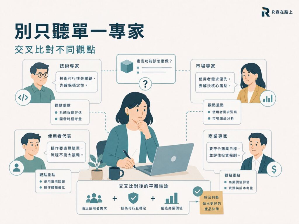 產品決策方法：別只聽單一專家，交叉比對不同觀點