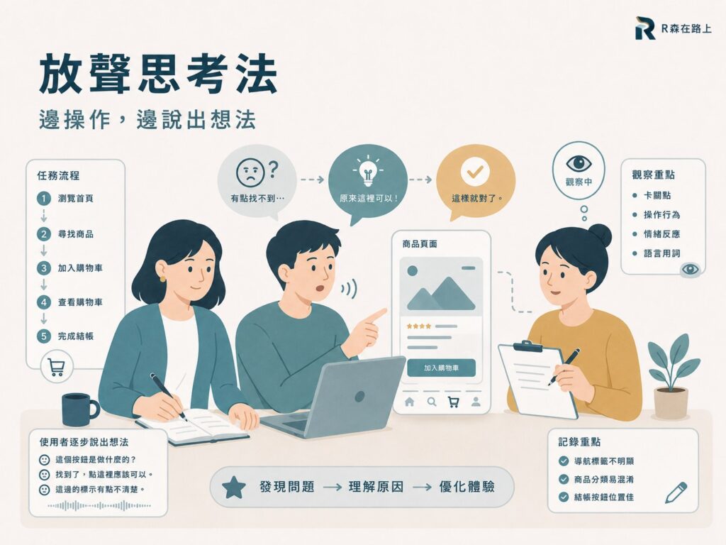 放聲思考法 (Think-Aloud)，優化用戶體驗的 usability 測試